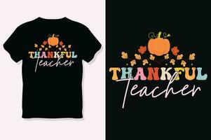 Thankful teacher, Thanksgiving day t-shirt design vector