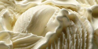 Generative AI, vanilla ice cream surface, close up texture of white ice cream like background. photo