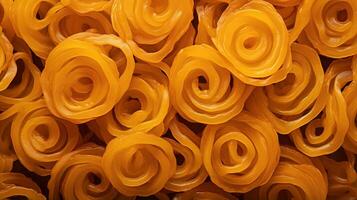 Generative AI, Jalebi, imarti, imarati, paneer jalebi or zulbia, Indian sweet food. photo