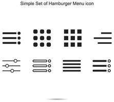 Set of Hamburger Menu icon, Vector illustration