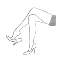 Silver Elegant Woman Legs In Heels png