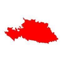 Beed district map in red color. Beed a dist of Maharashtra. vector