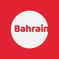 Bahrain typography art with round shape. vector