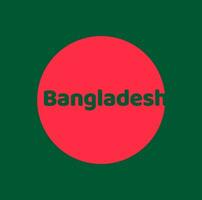 Bangladesh typography with national flag colors. vector