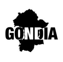 Gondia map typography. Gondia is a state of Maharashtra. vector