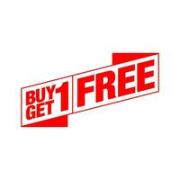 Buy 1 get 1 free typography unit. vector