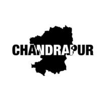 Chandrapur dist map lettering. Chandrapur is a district of Maharashtra. vector