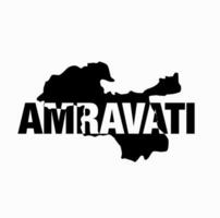 Amravati district map typography. Amravati is a district of Maharashtra. vector