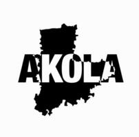 Akola district map typography. Akola a district of Maharashtra. vector