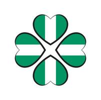 Nigeria national flag with a heart shape icon. vector