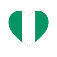 Nigeria national flag with a heart shape icon.Benin vector map typography icon.