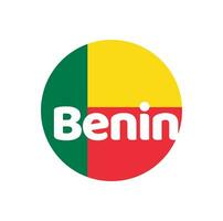 Benin country name vector lettering with national flag color.