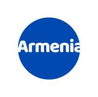 Armenia país nombre tipografía con bandera color. vector