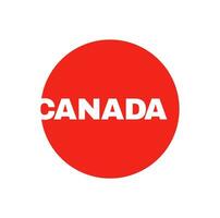 Canada Country name typography icon with flag color. vector