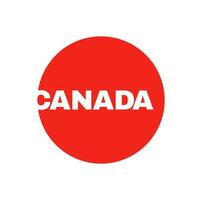 Canada Country name typography icon with flag color. vector