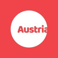 Austria country name typography in a national flag color. vector