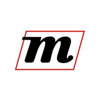 M company name initial letter icon. vector