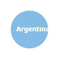 Argentina country name typography in a national flag color. vector