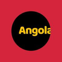 Angola country map lettering with flag color. vector