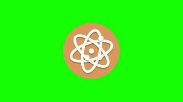 un atome symbole sur une vert Contexte video