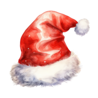 Papa Noel sombrero para Navidad evento. acuarela estilo. ai generado png