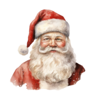 Père Noël portrait pour Noël événement. aquarelle style. ai généré png