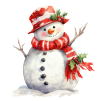 boneco de neve para Natal evento. aguarela estilo. ai gerado png