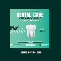 Dentist and health care social media and banner template vector