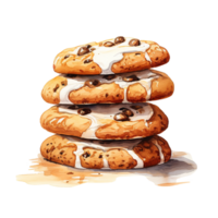 Cookies For Christmas Event. Watercolor Style. AI Generated png