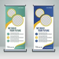 Corporate rollup or X banner design template vector