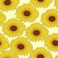 Floral seamless pattern sun flower. tropical background vector