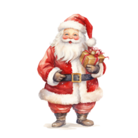 Santa Claus For Christmas Event. Watercolor Style. AI Generated png