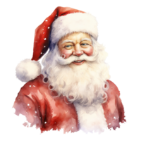 Santa Portrait For Christmas Event. Watercolor Style. AI Generated png