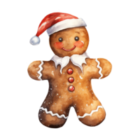 Gingerbread Men For Christmas Event. Watercolor Style. AI Generated png