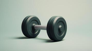 a black dumbbell on a green surface photo