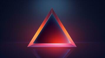 a glowing triangle on a dark background AI Generative photo
