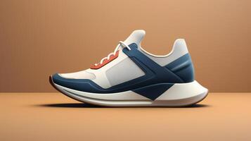 a shoe with a blue and white design photo