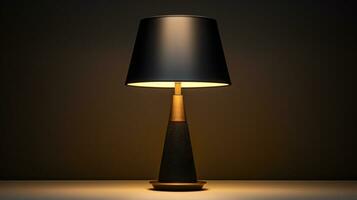 a lamp with a black shade on top AI Generative photo