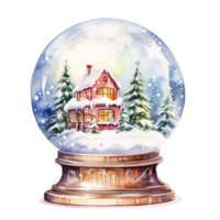 neige globe pour Noël événement. aquarelle style. ai généré png