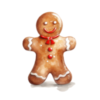 Lebkuchen Männer zum Weihnachten Fall. Aquarell Stil. ai generiert png