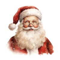 Santa ritratto per Natale evento. acquerello stile. ai generato png