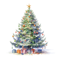 Natale albero per Natale evento. acquerello stile. ai generato png