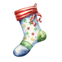 hiver chaussettes pour Noël événement. aquarelle style. ai généré png