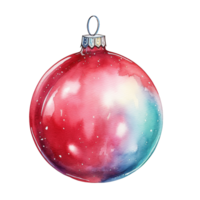 Weihnachten Ball zum Weihnachten Fall. Aquarell Stil. ai generiert png