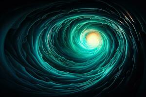 Whirlpool acting as portal into subconscious isolated on a teal gradient background photo