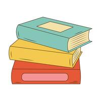 Stack of books. Colorful contour illustration. vector