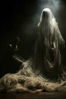 fantasmal figura flotando terminado un figura atrapado en un inquieto sueño foto