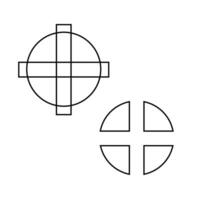 two cross icons isolated on white background vector