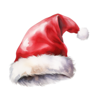 Santa Hat For Christmas Event. Watercolor Style. AI Generated png