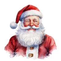 Santa Portrait For Christmas Event. Watercolor Style. AI Generated png